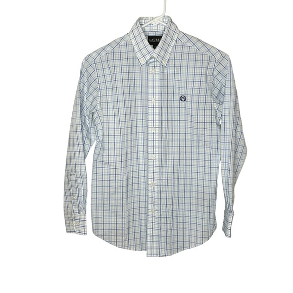 Polo Ralph Lauren Other - Lauren Ralph Lauren Plaid Long Sleeve Button Down Blue White Boys Size 14